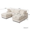 100 Inch U Shaped Modern Sofa Modular Sectional Cloud Couch with 2 Ottoman, 4-Seat Chenille Deep Seat Couches for Living Room - 3 of 4