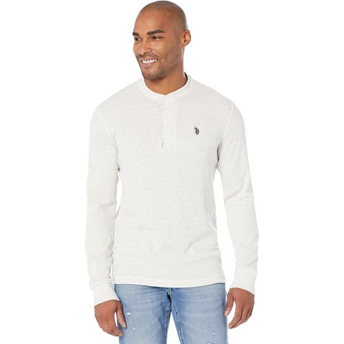 Mens henley thermal long sleeve best sale