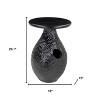 HomeRoots 20" Black Solid Wood Round Pedestal End Table - 3 of 4