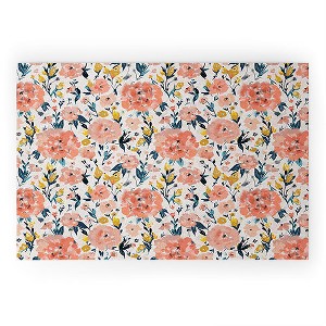 alison janssen Tropical Coral Floral Looped Vinyl Welcome Mat - Society6 - 1 of 2