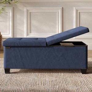 StorageBud Storage Ottoman for Bedroom End of Bed, Faux Leather Storage Bench, Large Storage Ottoman Bench, Entryway Bench with Storage - 1 of 4
