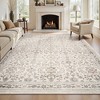 MontVoo Vintage Floral Washable Rugs Beige - 2 of 4
