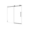 PexFix 76 in.x 54 in. Frameless Single Sliding Shower Door 8mm Tempered Glass With Adjustable Soft Closing Design for Spa Bathroom Matte Black - 4 of 4