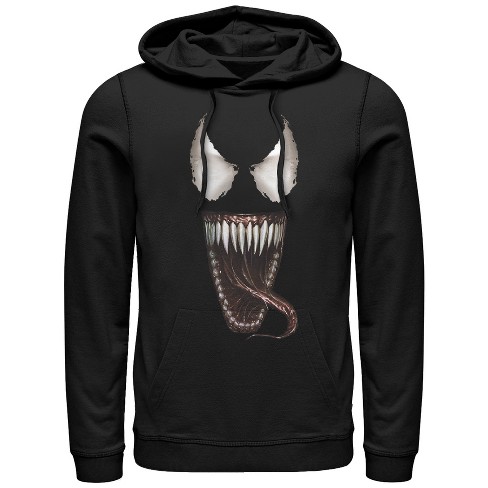 Men s Marvel Venom Tongue Pull Over Hoodie Black 2X Large