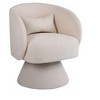 Swivel Accent Chair Armchair, Round Barrel Chair in Fabric for Living Room Bedroom - 4 of 4