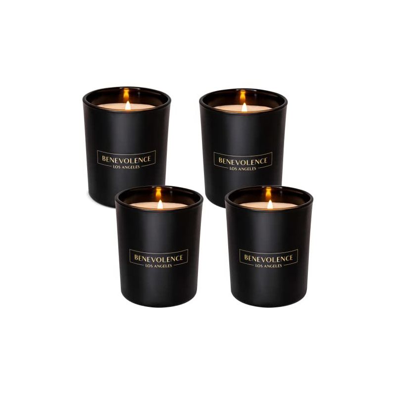 Benevolence LA Premium All Natural Soy Candles In Matte Black Glass Jar, 3 of 4