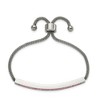 Chisel Stainless Steel Polished with Pink Glass Adjustable Bracelet - 3 of 4