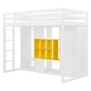 Merax  Modern Wood Loft Bed with Wardrobe Shelves and Cabinet - 4 of 4