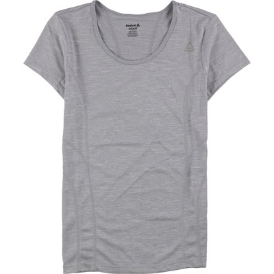 Reebok Womens Varigated Heathered Basic T-Shirt, Grey, X-Small