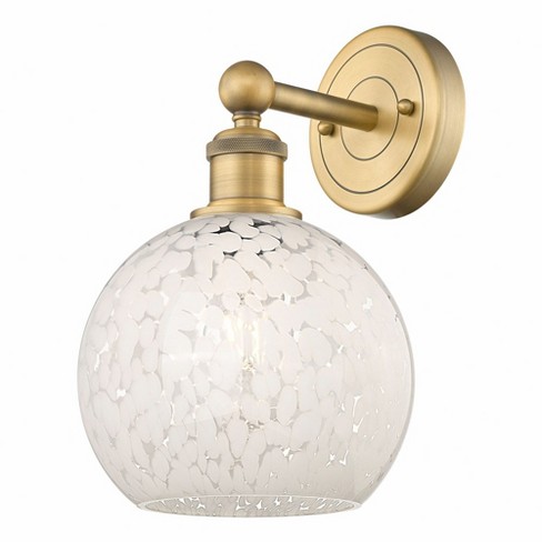 Innovations Lighting White Mouchette 1 - Light Sconce in  Brushed Brass - image 1 of 1