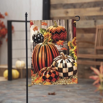 thumbnail interactive-video image 1 of Autumn Pumpkin Burlap Garden Flag - Welcome 12.5x18 - Briarwood Lane G00983 1 of 5