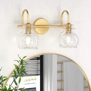 PAIHOME Wall Lights, Vanity Wall Sconce with Clear Glass Globe for Bedside, Living Room, Modern Bathroom Light Fixtures over Mirror - 1 of 4