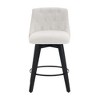 TOAOTBNBO Swivel Bar Stools Set of 2, Wood Counter Height Barstools for Kitchen Island, Modern Bar Chairs with Button Tufted Back - 2 of 4