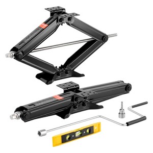 VEVOR 6500 lbs RV Scissor Jacks, 4-23.4 in RV Stabilizer Leveling Scissor Jacks, Set of 2, Heavy Duty Stabilizer Jack with Crank Handle, Black - 1 of 4