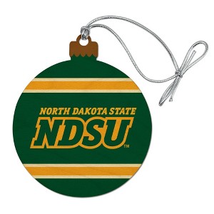 North Dakota State NDSU Stripes Wood Christmas Tree Holiday Ornament - 1 of 4