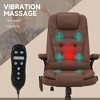 Resenkos Computer Desk Chair, Massage Office Chair, Heated Reclining Computer Chair With 6 Vibration Points, Brown - 3 of 4
