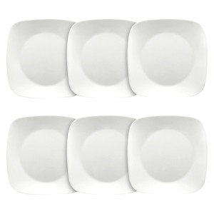 Corelle Square Lunch Plates White - 9"x9" Set of 6 - 1 of 2