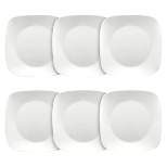Corelle Square Lunch Plates White - 9"x9" Set of 6