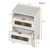CAVINAS Wooden Dressers with Metal Handle, Rustic Style Dresser with Wooden Strip Stickers Decoration, Chest of Drawers for Bedroom, White - 3 of 4