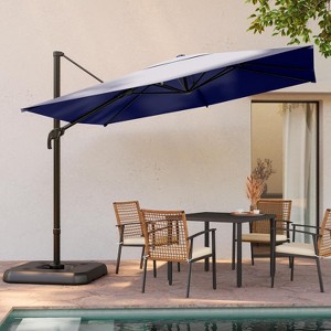 YARDGRACE Patio Umbrella Outdoor, 9/10 Feet Cantilever Umbrella Aluminum Offset Umbrella with 360-degree Rotation - 1 of 4