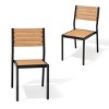 Crestlive Products Outdoor Stackable Armless Dining Chair Set of 2 Aluminum Frame - 2 of 4