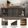 Farmhouse TV Stand for 75/80" TVs, 70" Cabinet with Storage, Sliding Barn Door, Power Outlet, Entertainment Console for Living Room - 4 of 4