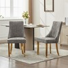 Tramull Set of 2 Luxury Chenille Dining Chairs, High Back Accent Chairs with Metal Legs - 3 of 4