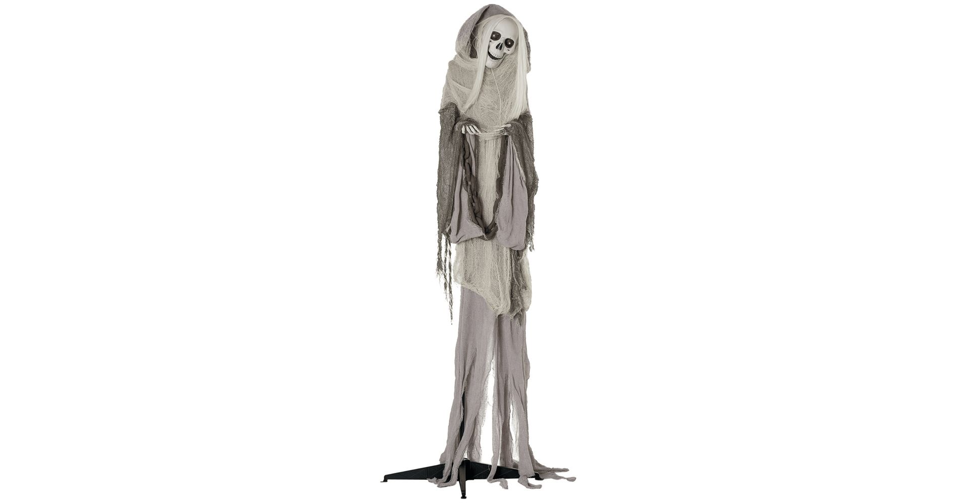 Tramull Skeleton Witch Halloween Prop, Animated Outdoor Decor