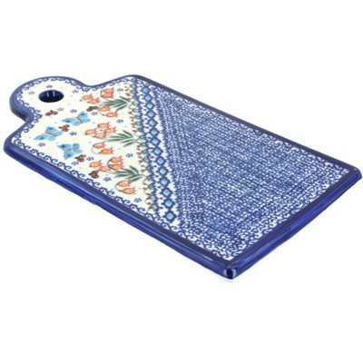 Blue Rose Polish Pottery Joy of Spring Cutting Board