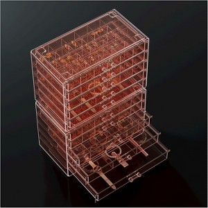 5-Layer Acrylic Earring Organizer, Clear Stackable Jewelry Display Drawers - 1 of 4