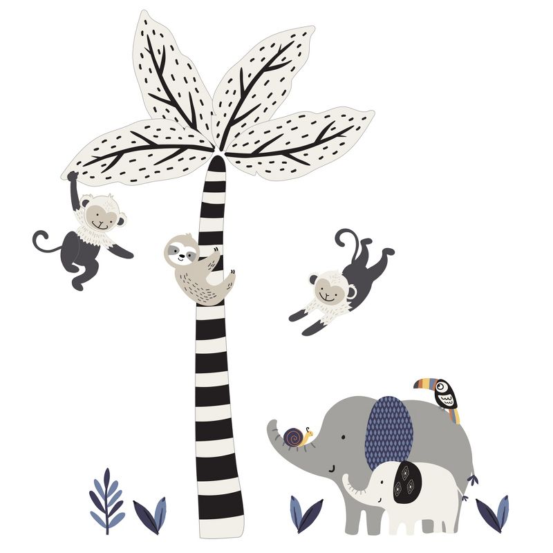 Lambs & Ivy Jungle Party Monkey/Elephant/Tree Nursery Wall Decals/Stickers, 1 of 5
