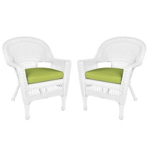 HomeStock Zen Zone Chair Set of 2, Durable Resin Wicker, Weather-Resistant with Cushions - 1 of 4