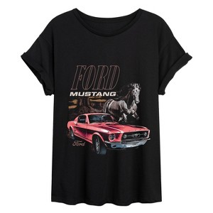Women's - Ford - Mustang Horse Oversized Graphic T-Shirt - 1 of 4