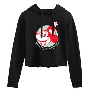 Women's - Disney - Vintage Minnie Mouse Cropped Graphic Hoodie - 1 of 3