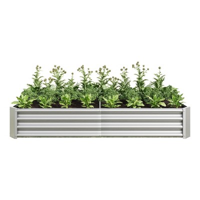 DOMETOUR Raised Garden Bed Outdoor, 6×3×1ft , Metal Raised Rectangle Planter Beds for Plants, Vegetables, and Flowers