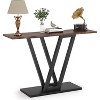 Gulches Industrial Vintage 43" Console Table, Entryway Hallway Table with V Metal Legs, Rustic Brown & Black - 3 of 4