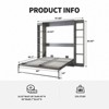 Mjkone Mjkone Queen Fold Up Cabinet Murphy Bed,Folding Wall Bed Guest Bed, 2 in 1 Space Saving Hidden Murphy Beds - 4 of 4