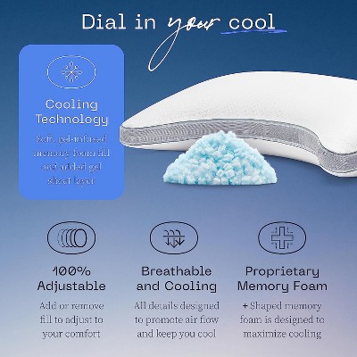 Eden Cool+ Adjustable Memory Foam Cooling Pillow