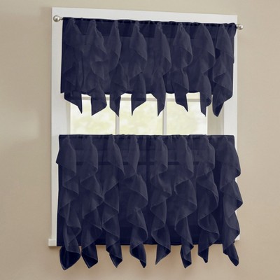 Sheer Voile Vertical Ruffle Window Kitchen Curtain by Sweet Home Collection®
