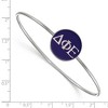 Black Bow Jewelry Sterling Silver Delta Phi Epsilon Greek Life Bangle Bracelet 7 Inch - 2 of 3