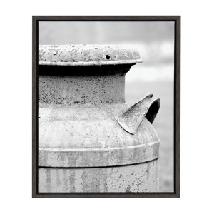 Kate and Laurel Sylvie Milk Can Framed Canvas by Jami Skarda, 18x24, Dark Gray - 1 of 4