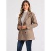 Allegra K Women's Long Sleeves Double Breasted Button Winter Outerwear Pea Coat - 2 of 4
