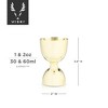 Viski Canterbury Double Measure for Cocktails - Bar Tools and Accessories, Stainless Steel Bartender Tool, Measuring Shot - Gold, Set of 1 - 3 of 4