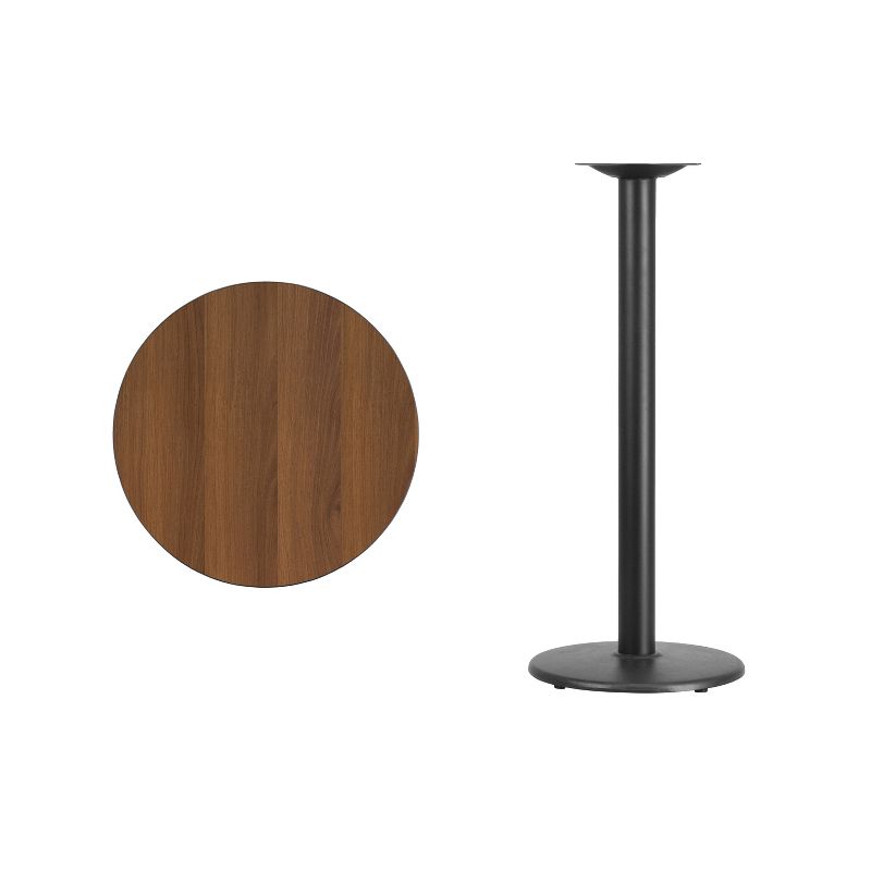 Flash Furniture 24'' Round Laminate Table Top with 18'' Round Bar Height Table Base, 2 of 3