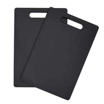 Farmlyn Creek 2 Pack Black Plastic Cutting Boards for Food Prep & Kitchen Accessories, 7.75 x 11.6 in