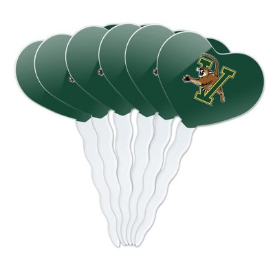 University of Vermont Catamount Logo Heart Love Cupcake Picks Toppers Decoration Set of 6