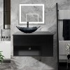 ELECWISH 28-Inch Bathroom Vanity, Modern Black Wall Mounted Bathroom Vanity with 1-Door and 1-Drawer - 2 of 4