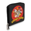 Looney Tunes Wallet, Square Zip Around, 10 Character Bullseye Logo, Black, Vegan Leather - 2 of 4