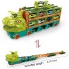 KOVOT Dinosaur Truck Racing Playset - 20" Storage Truck with 6.5-Foot Foldable Racetrack & 8 Alloy Raceing Cars - 4 of 4
