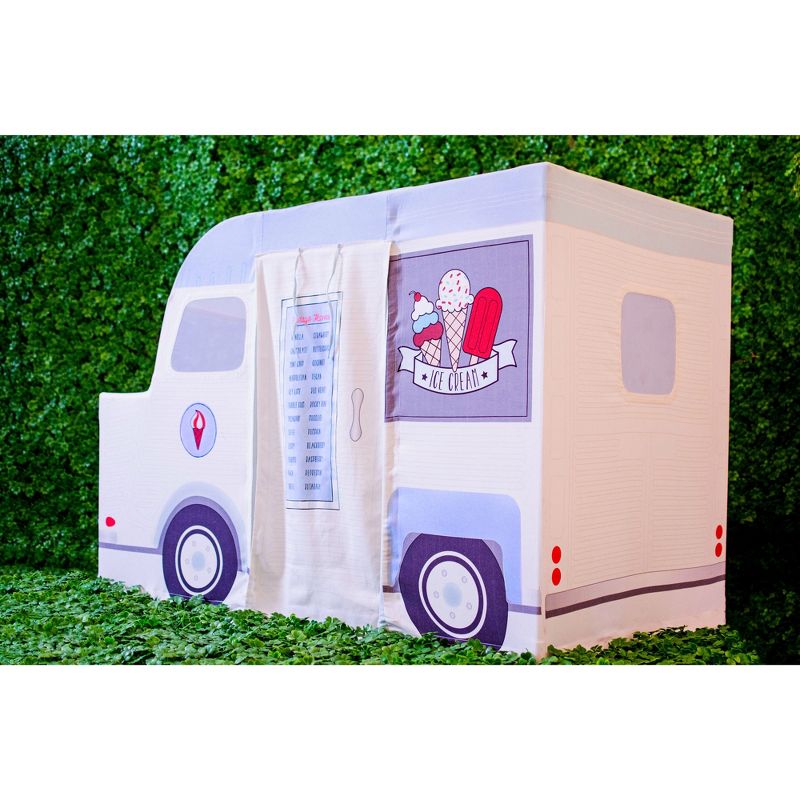 Wonder&Wise Indoor 59 x 32 x 40 Inch Childrens Kids Cotton Fabric Ice Cream Truck Pretend Play House Tent for Toddlers Ages 3 Years Old and Older, 5 of 7